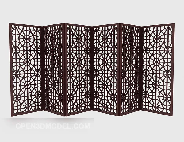Solid Wood Brown Screen 3d model Solid Wood Brown Screen 3d model