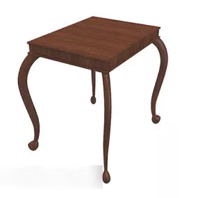 Solid Wood Brown Side Table 3d model
