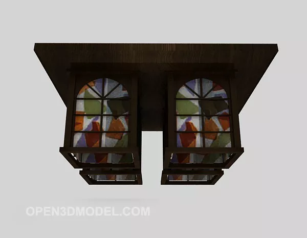 Solid Wood Chandelier 3d model Solid Wood Chandelier 3d model