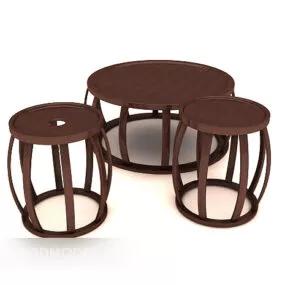 Solid Wood Coffee Table Side Wooden 3d model