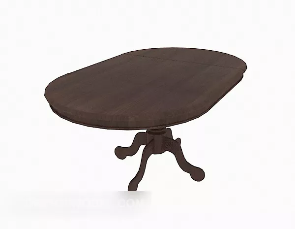 Solid Dark Wood Coffee Table 3d model Solid Dark Wood Coffee Table 3d model
