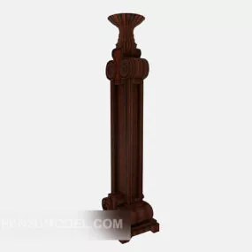 Solid wood vintage column 3d model