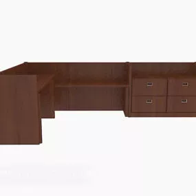 Solid Wood Combination Desk 3d model