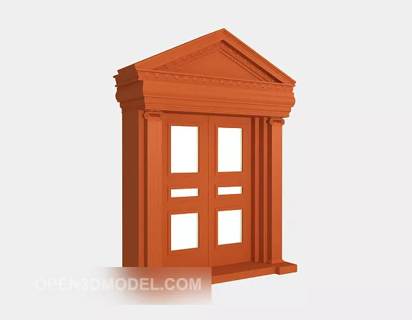 Solid Red Wood Composite Door 3d model Solid Red Wood Composite Door 3d model