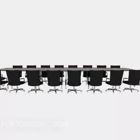 Solid Wood Conference Table Chair 3d model