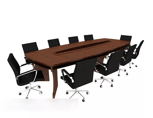 Conference Room Set With Table And Chairs 3d model