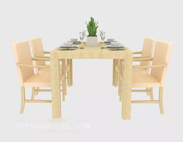 Dining Table Dining Chair Modern Style 3d model Dining Table Dining Chair Modern Style 3d model