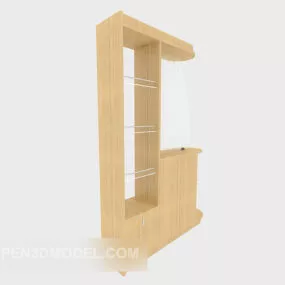 Solid Wood Entrance Display Cabinet 3d model