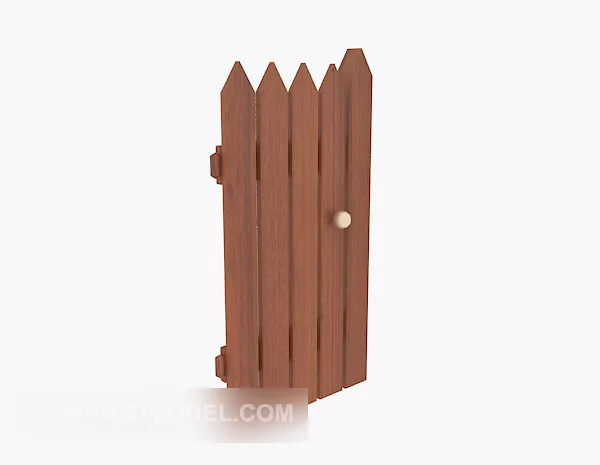 Brick Fence With Rail 3d model
