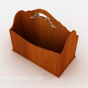 Solid Wood File Storage Box 3d model