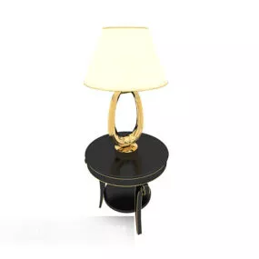 Solid Wood Furniture Black Side Table 3d model