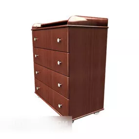 Solid Wood Hall Cabinet 3d model