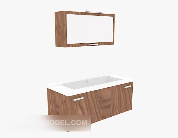 Solid Wood Home Bath Cabinet 3d model Solid Wood Home Bath Cabinet 3d model