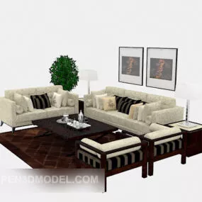 Home Sofa Chair Table Lamp 3d model