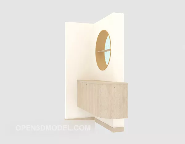 Solid Wood Home Entrance Cabinet 3d model Solid Wood Home Entrance Cabinet 3d model