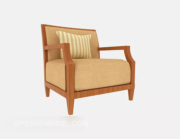Solid Wood Home Relax Chair 3d model Solid Wood Home Relax Chair 3d model