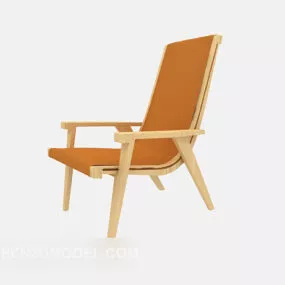 Solid Wood Home Relaxing Lounge Chair 3d model