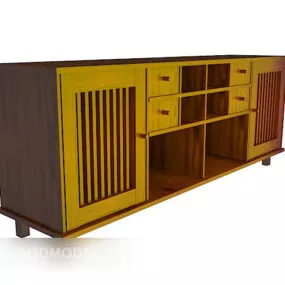 Solid Wood Home Storage Cabinet 3d model