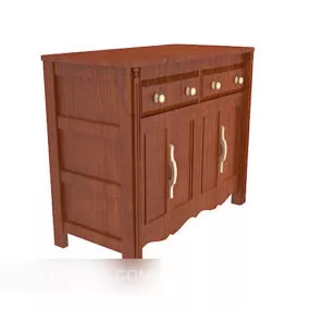 Solid Locker Wooden 3d model