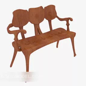 Solid wood Sofa chair 3d model