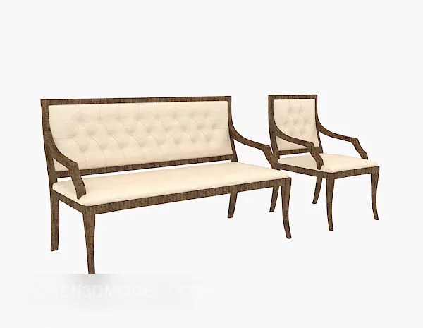 Solid Wood Multi-seaters Sofa 3d model Solid Wood Multi-seaters Sofa 3d model