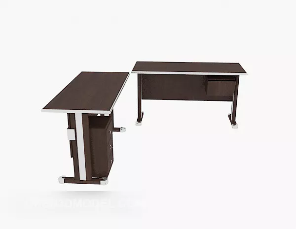 Solid Wood Office Reception Table 3d model Solid Wood Office Reception Table 3d model
