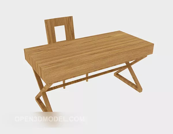 Solid Wood Pastoral Style Desk 3d model Solid Wood Pastoral Style Desk 3d model