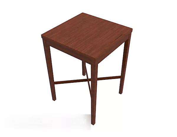 Upholstered Stool With Wooden Frame 3d model