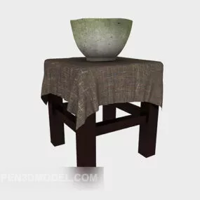 Solid Wood Rack With Cloth Covered 3d model