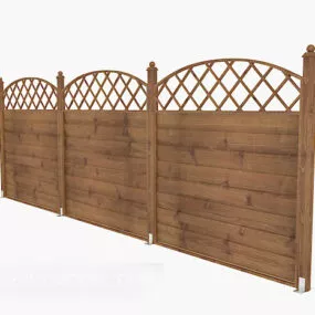 Solid Wood Railing 3d model