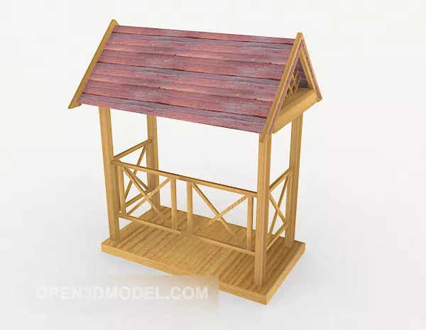Solid Wood Small Pavilion 3d model Solid Wood Small Pavilion 3d model