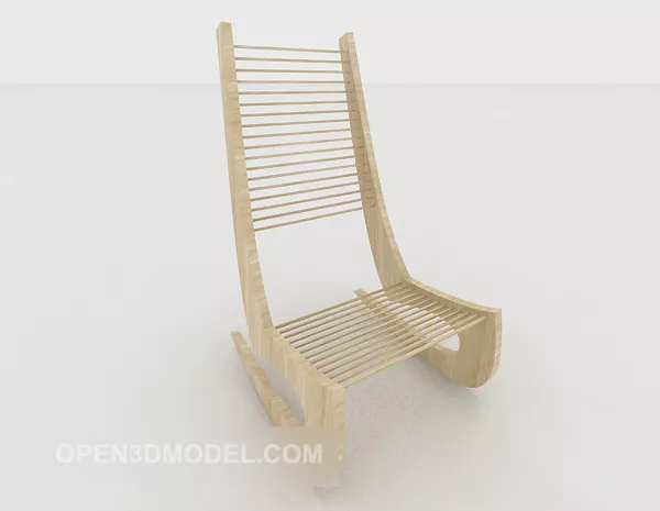 Solid Wood Rocking Chair 3d model Solid Wood Rocking Chair 3d model