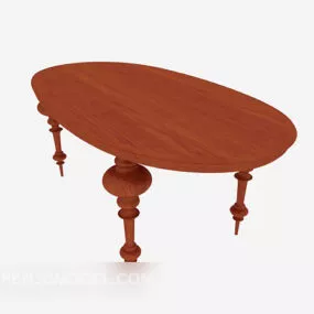 Solid Wood Round Coffee Table 3d model