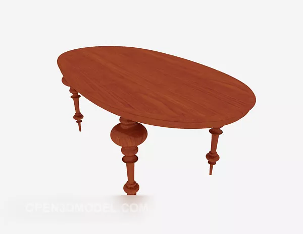 Solid Wood Round Coffee Table 3d model Solid Wood Round Coffee Table 3d model