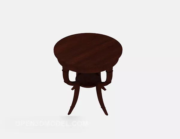 Solid Wood Round Side Table 3d model Solid Wood Round Side Table 3d model