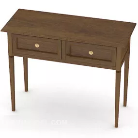 Solid Wood School Desk 3d model