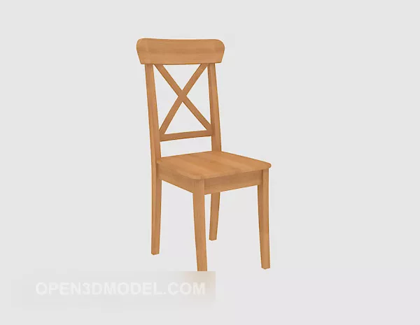 Solid Wood Simple Back Seat 3d model Solid Wood Simple Back Seat 3d model