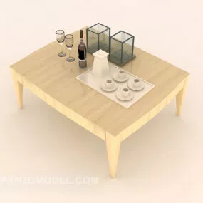 Solid Wood Simple Coffee Table 3d model