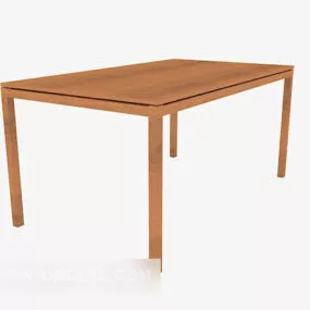 Solid Wood Simple Dining Table 3d model