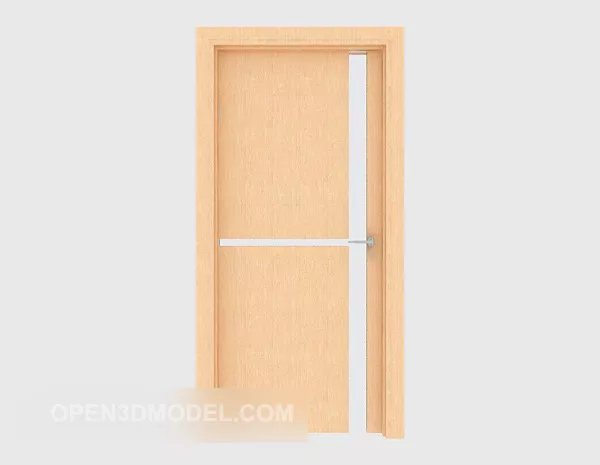 Solid Yellow Wood Simple Door 3d model Solid Yellow Wood Simple Door 3d model