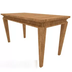 Solid Wood Simple Home Dining Table 3d model