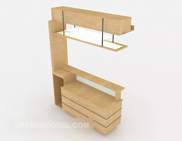 Solid Wood Simple Home Display Cabinet 3d model Solid Wood Simple Home Display Cabinet 3d model