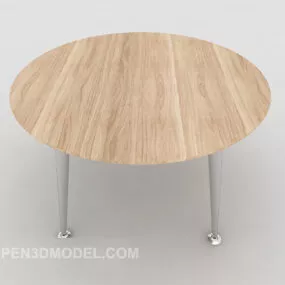 Solid Wood Simple Round Table 3d model