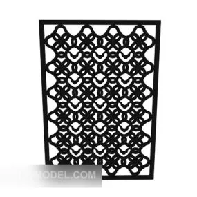 Solid Wood Simple Screen Black Paint 3d model