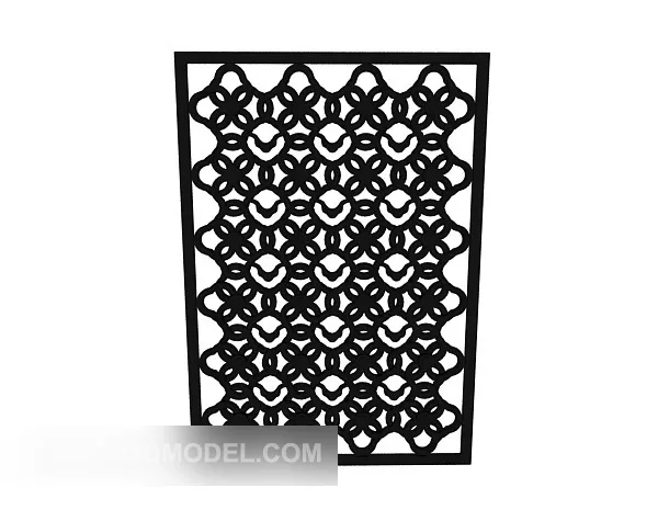 Solid Wood Simple Screen Black Paint 3d model Solid Wood Simple Screen Black Paint 3d model