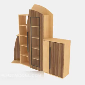 Solid Wood Simple Wardrobe 3d model