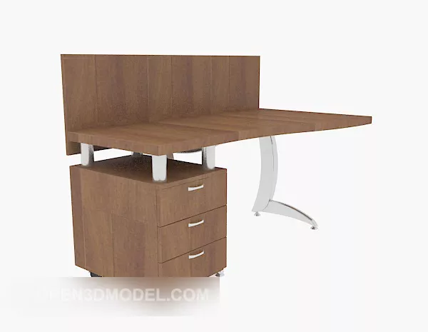 Solid Wood Single Desk 3d model Solid Wood Single Desk 3d model
