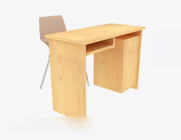 Solid Wood Small Desk 3d model Solid Wood Small Desk 3d model