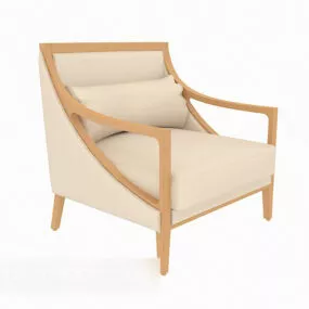 Solid Wood Sofa Chair Furniture 3d model