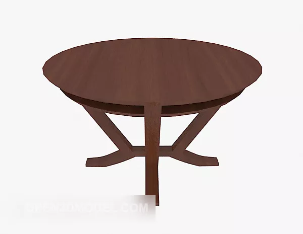 Round Side Table Brown Wood 3d model Round Side Table Brown Wood 3d model